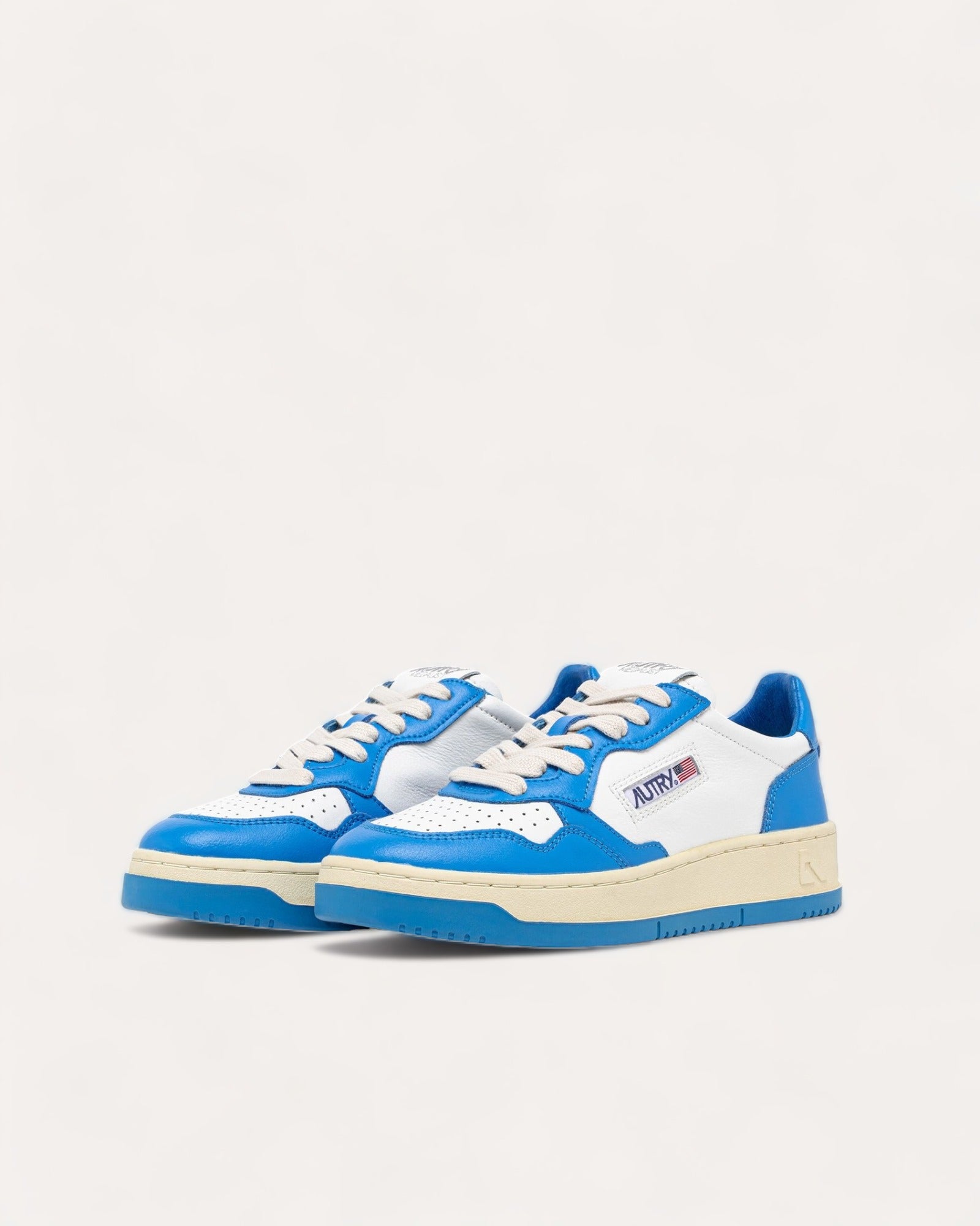 Autry Medalist Low Cuir Bicolore Bleu