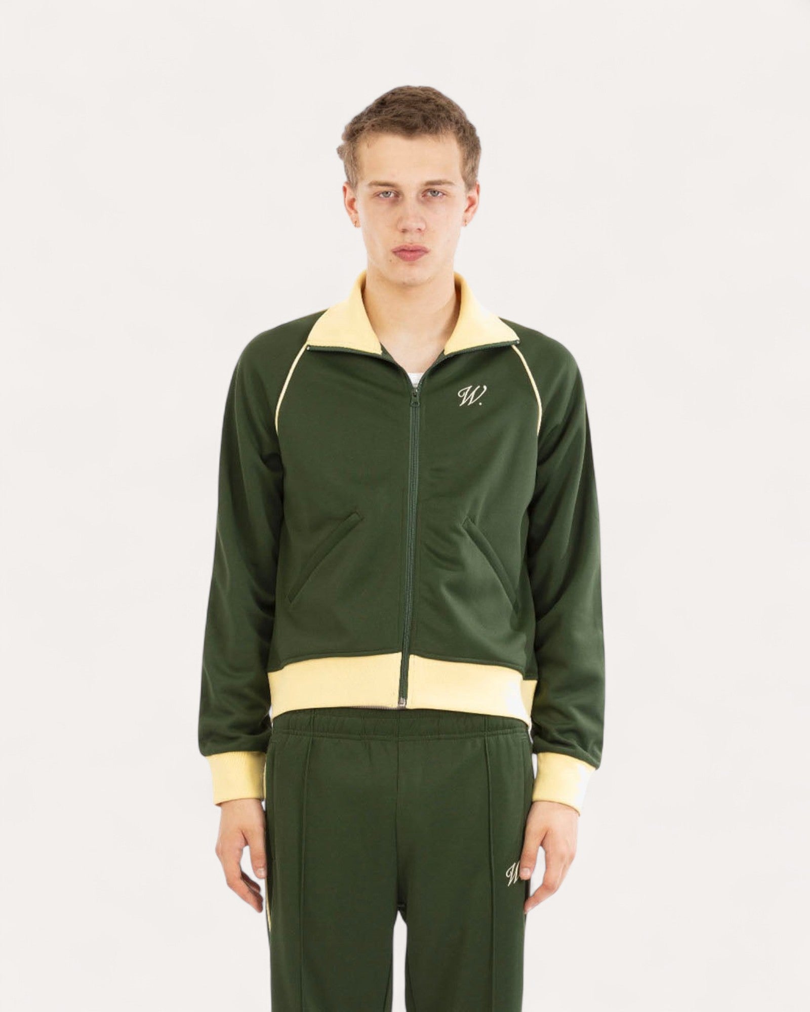Veste de Jogging Signature – Vert & Beige | Walk in Paris