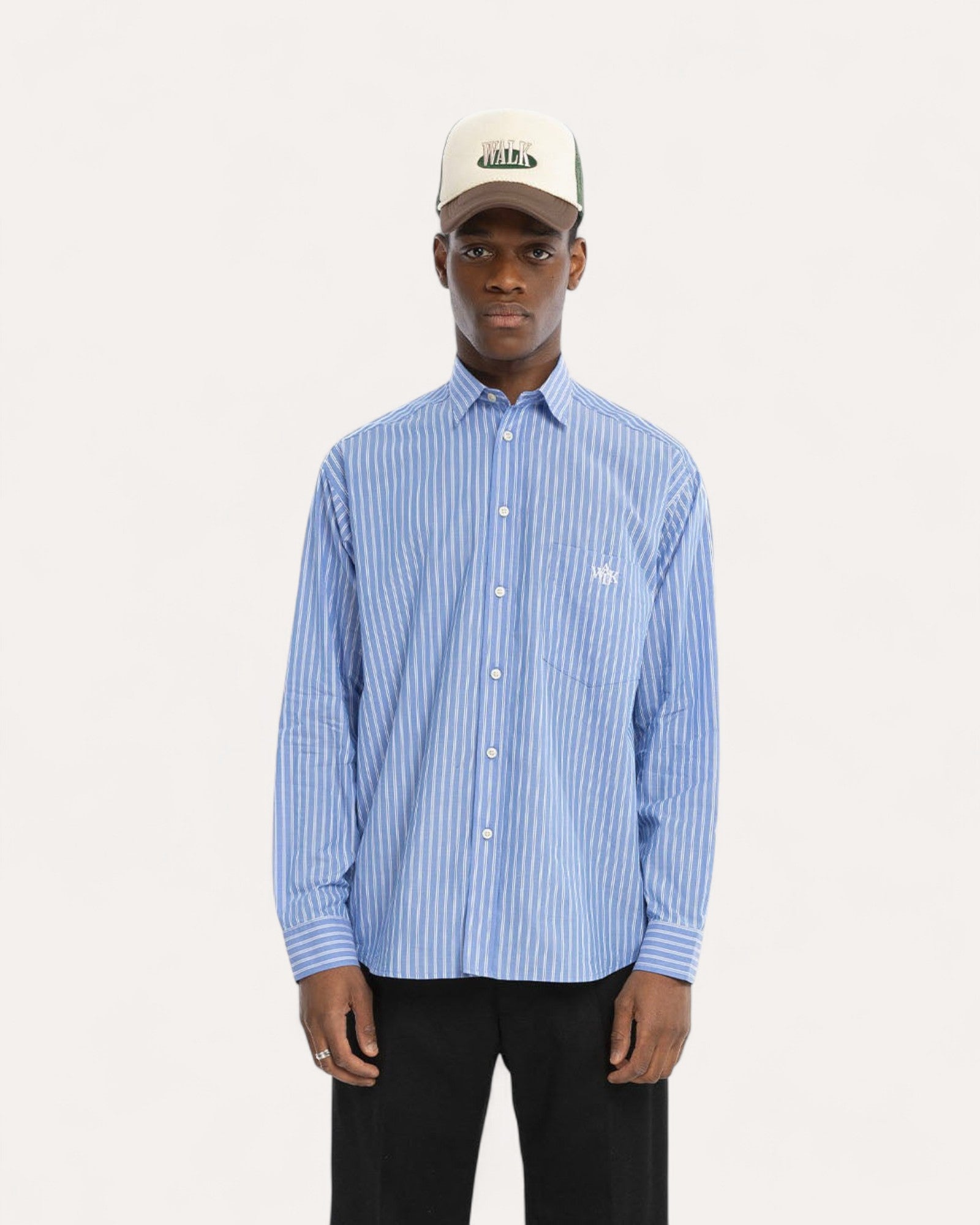 Chemise Rayée – Bleu Ciel & Blanc | Walk in Paris