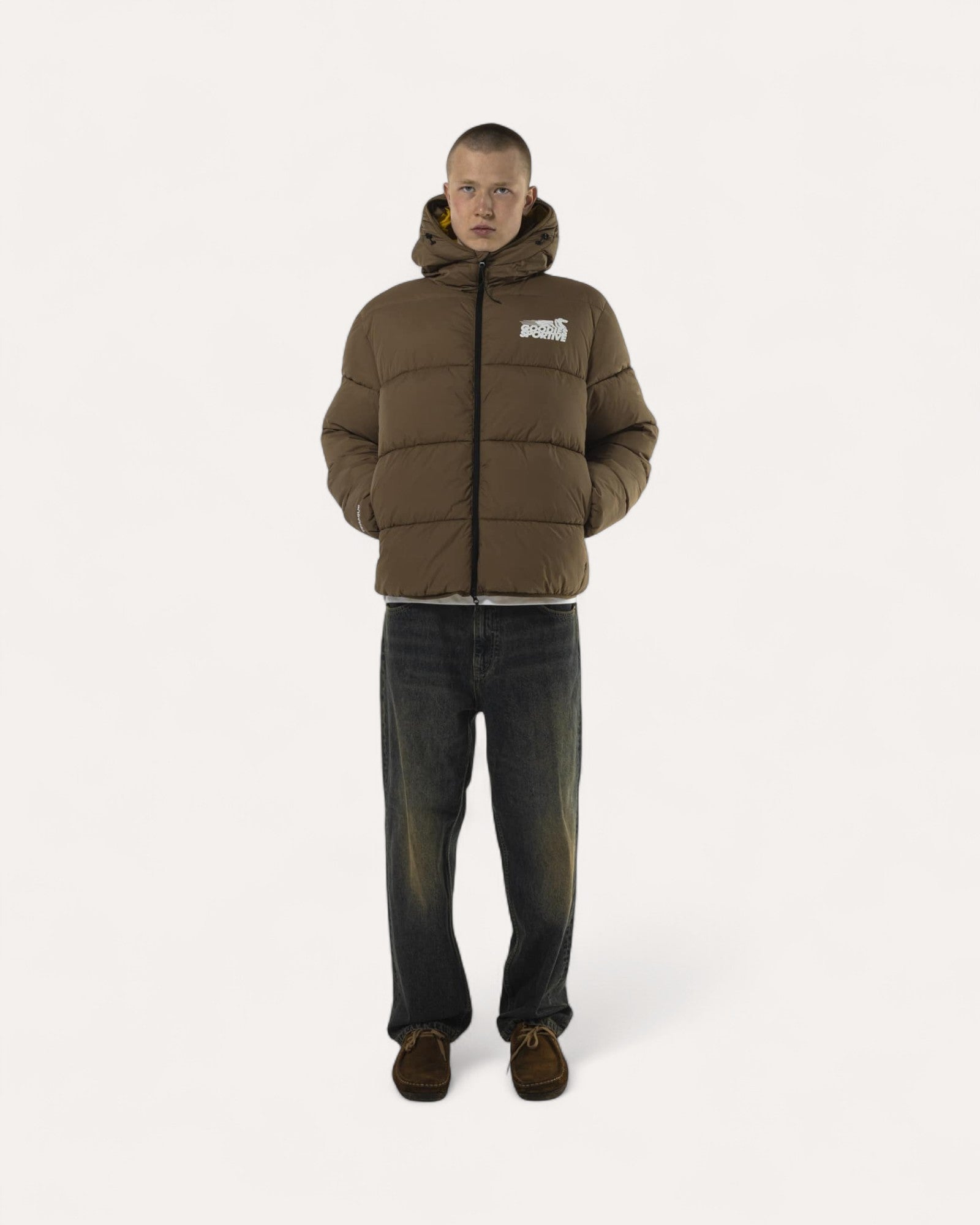 Goodies Sporty Puffer Jacket Chocolate