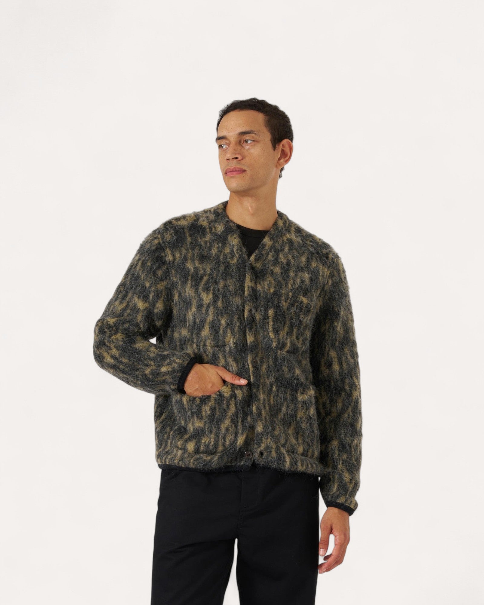 Cardigan Charcoal Dolce Fleece