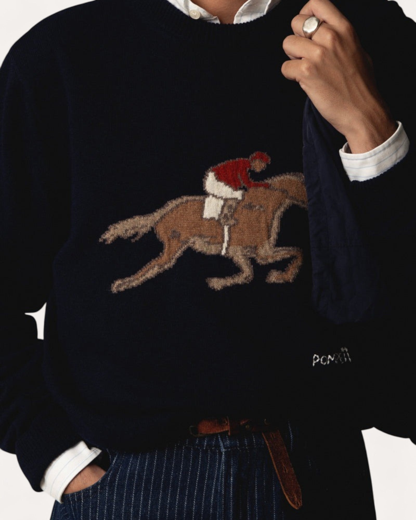 Pompeii Jacquard Knit Jumper Sweater - Merino Wool &amp; Cashmere