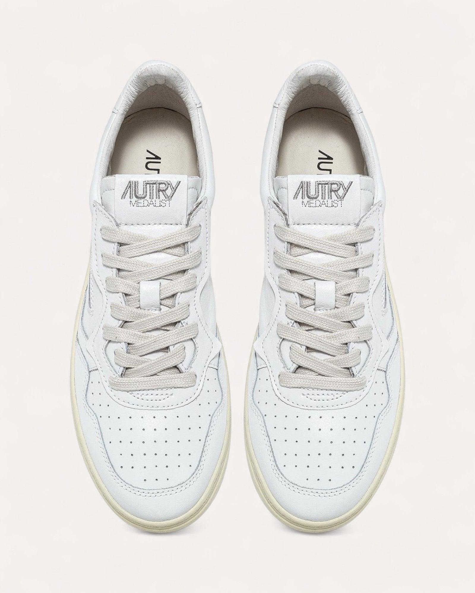 Autry Baskets Medalist Low Cuir Blanc