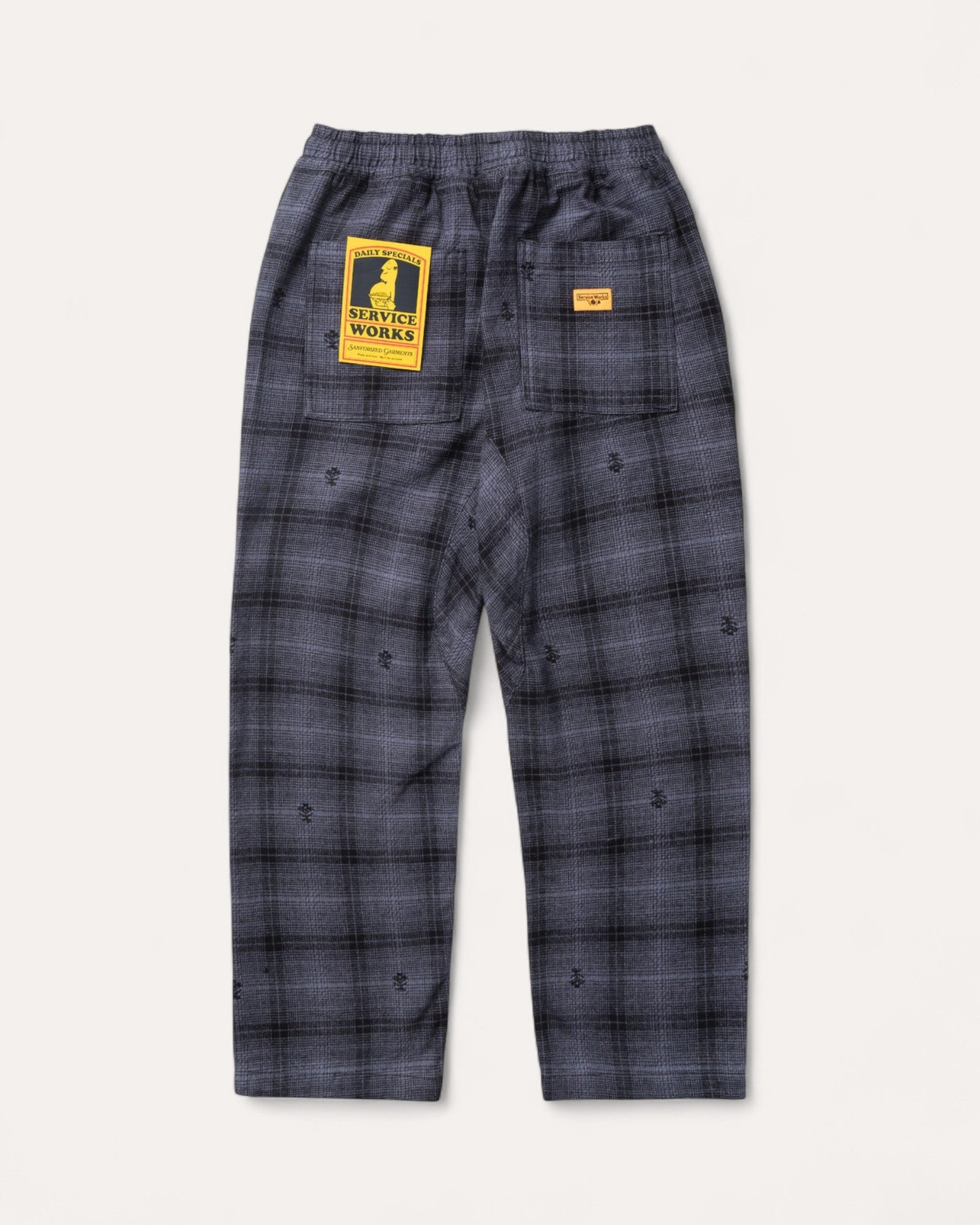 Service Works Thistle Plaid Chef Pants - Black