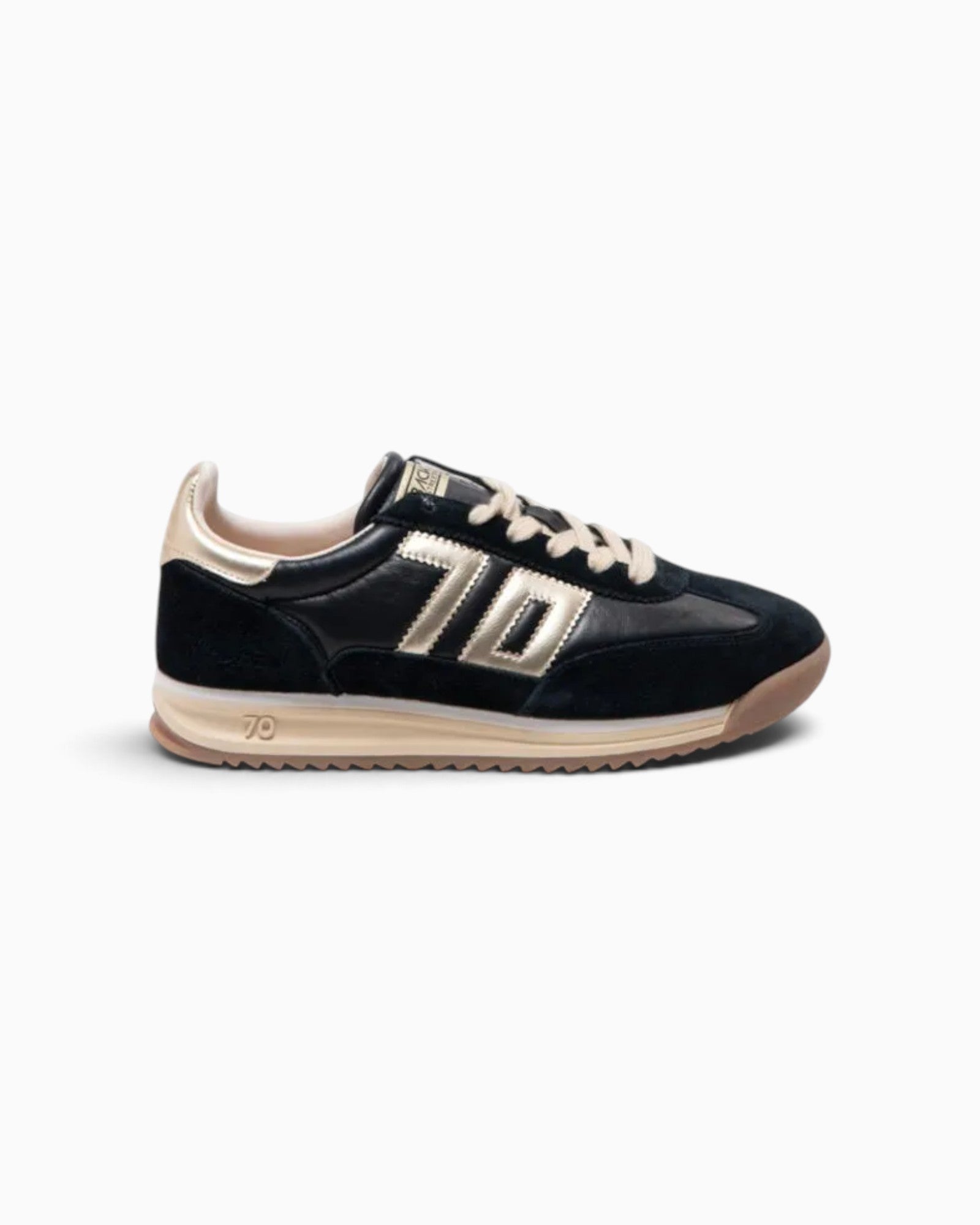 Back70 Jogger Black Leather Sponge Suede