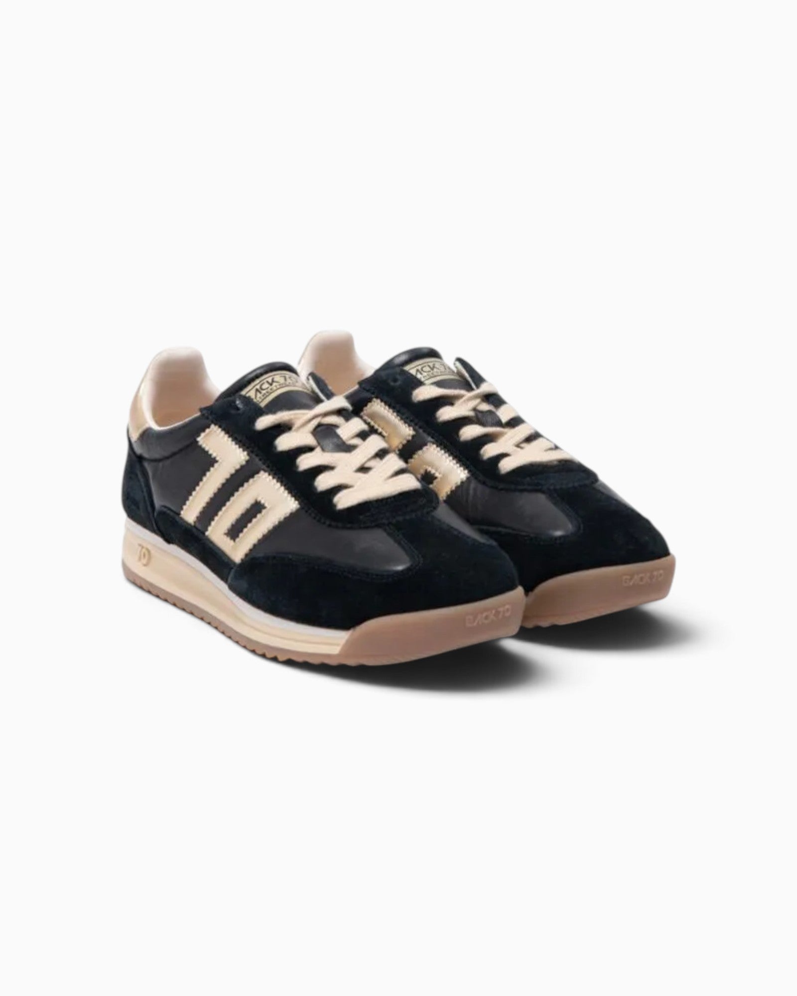 Back70 Jogger Black Leather Sponge Suede