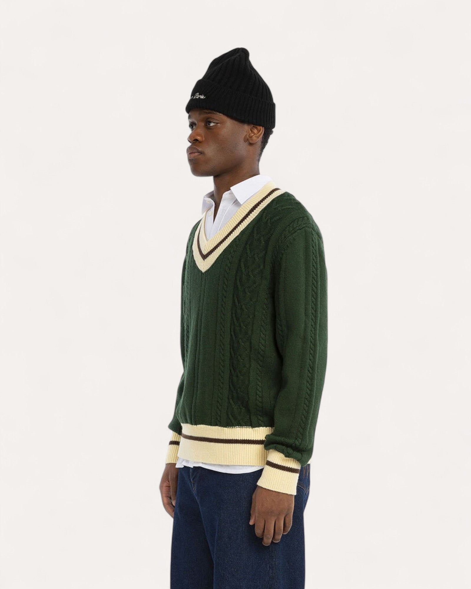 Pull en maille vert