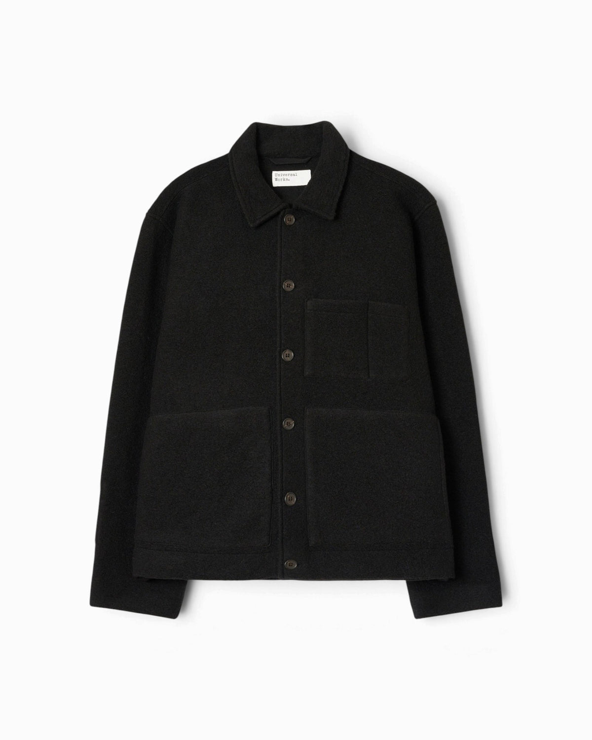 Universal Works - Uniform Jacket In Black Wool Fleece