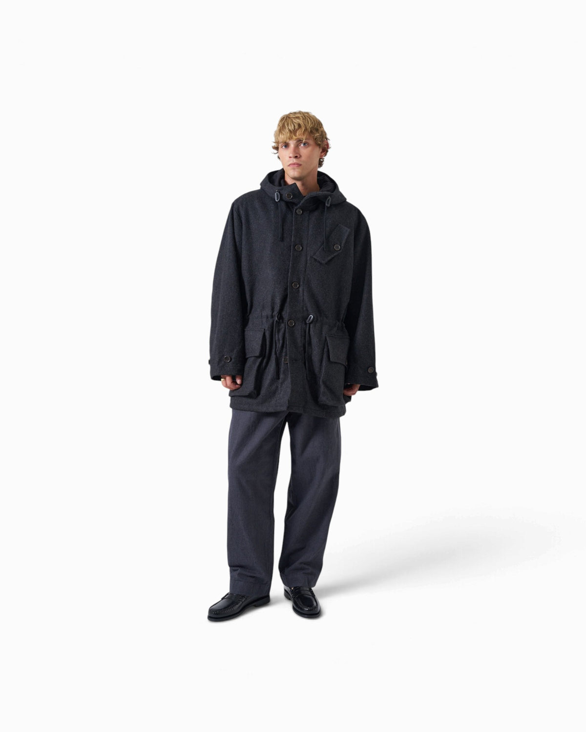 Universal Works - Boston Parka In Grey Marl Mowbray