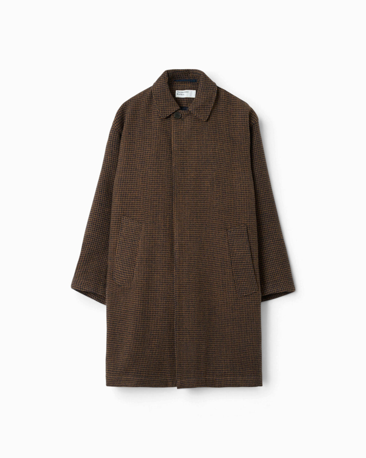Universal Works - Stan Coat In Navy/Brown Wool Tweed Mix
