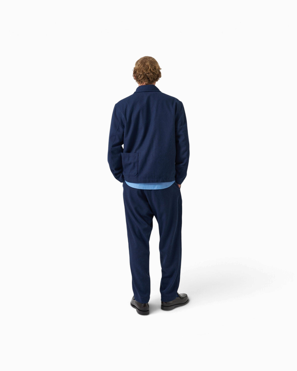 Universal Works - Ives Jacket In Navy Wool Herringbone