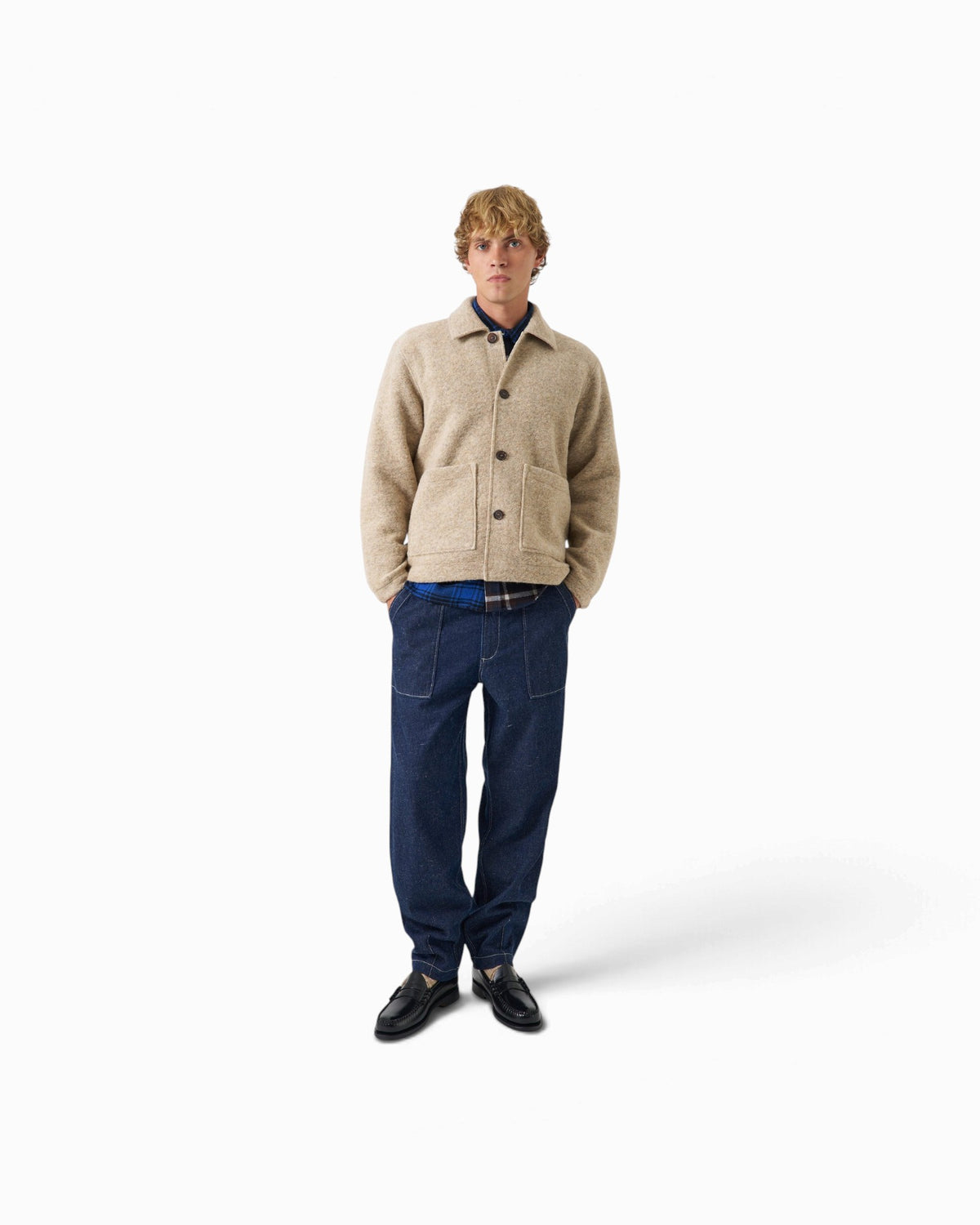 Universal Works - Rams Jacket In Fawn Wool Fleece