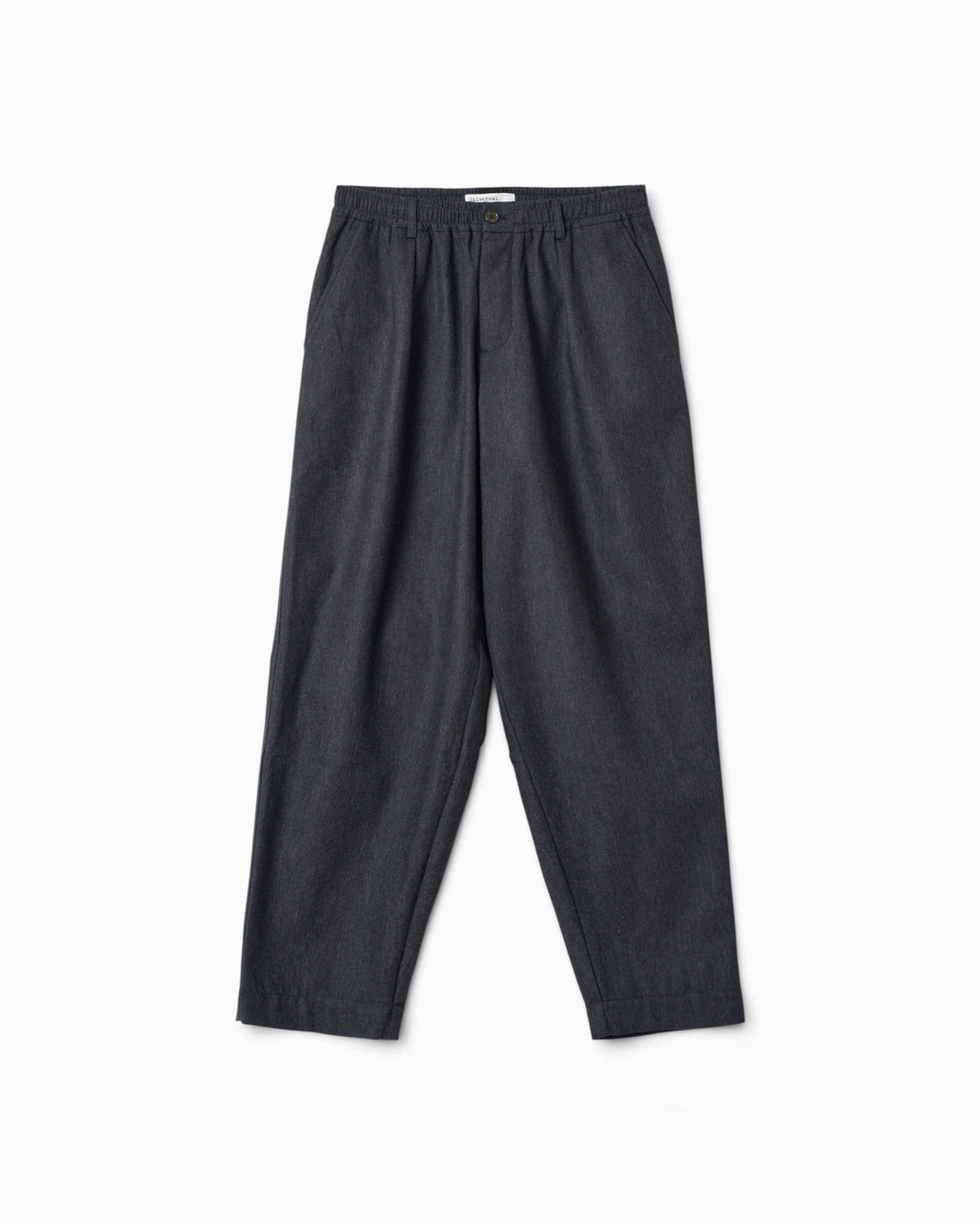 Universal Works - Pleated Track Pant In Charcoal Recycled IT Tweed