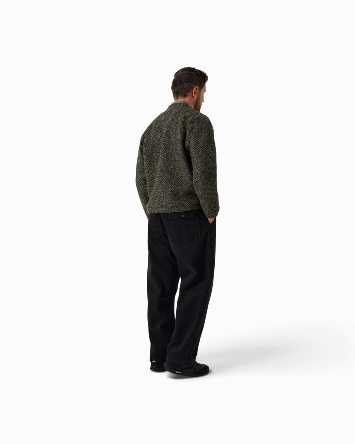 Universal Works - Advance Cardigan In Olive Raven Fleece