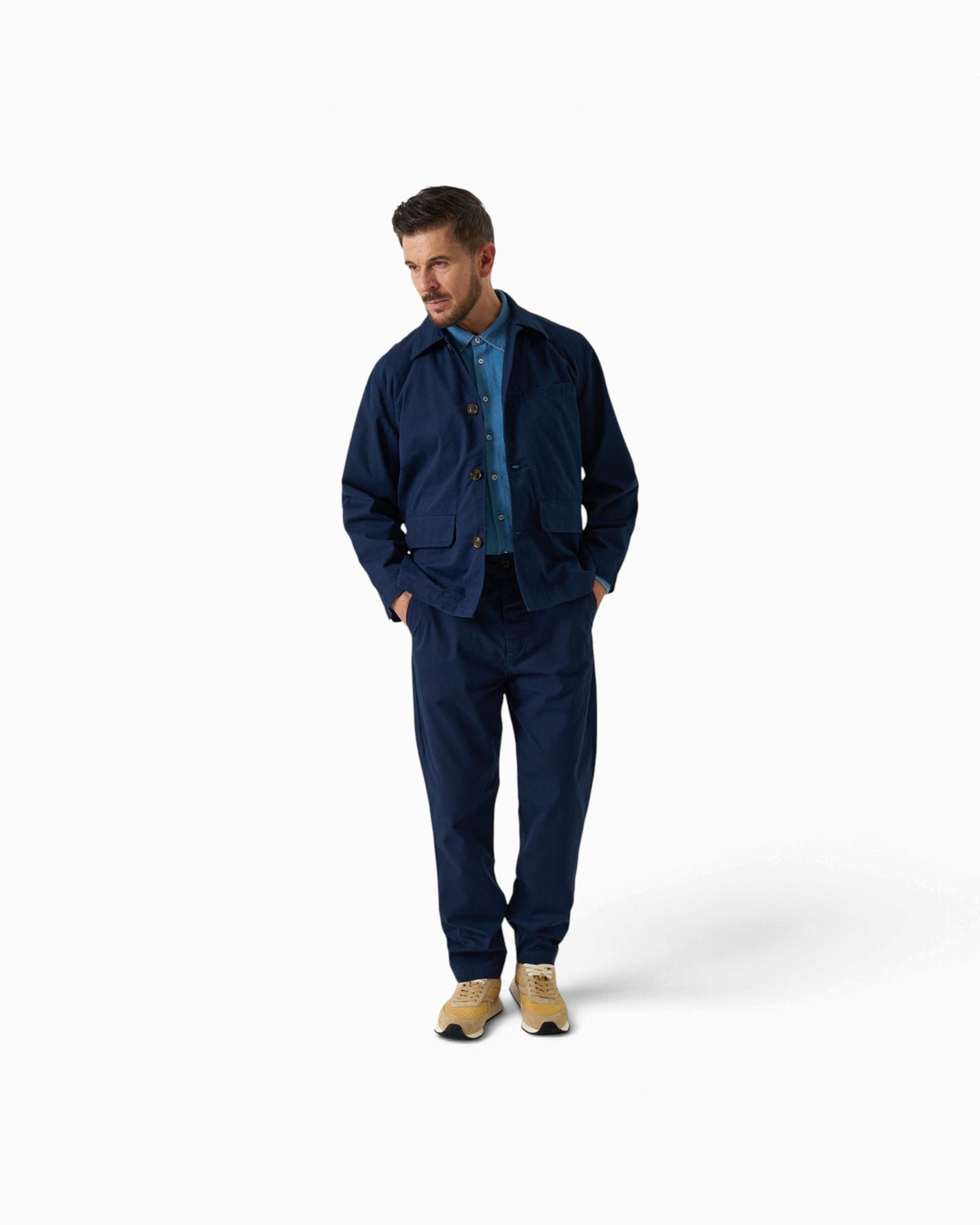 Universal Works - Warmus Jacket In Navy Micro Canvas