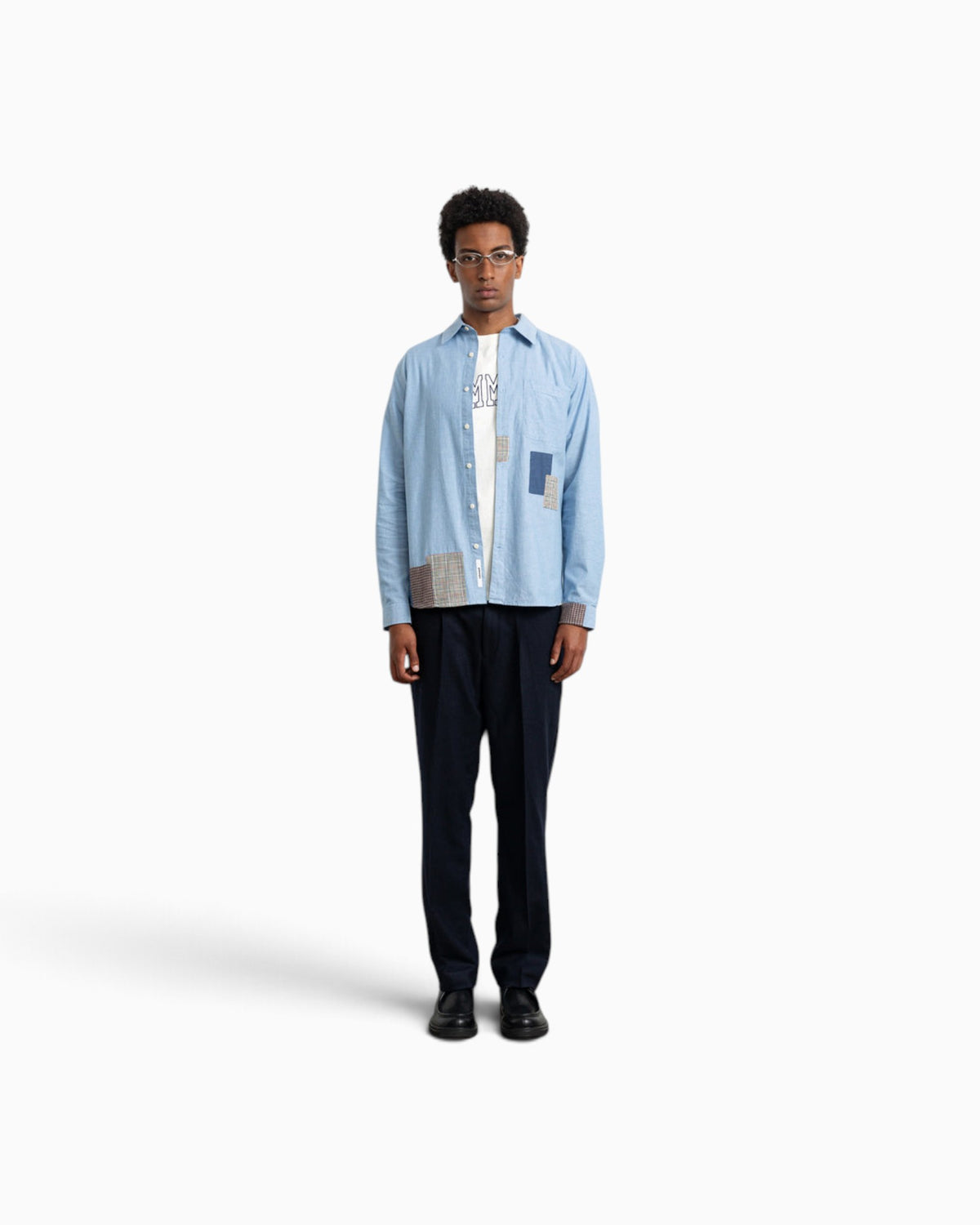 Edmmond Studios - Meet Grid Shirt In Plain Steel