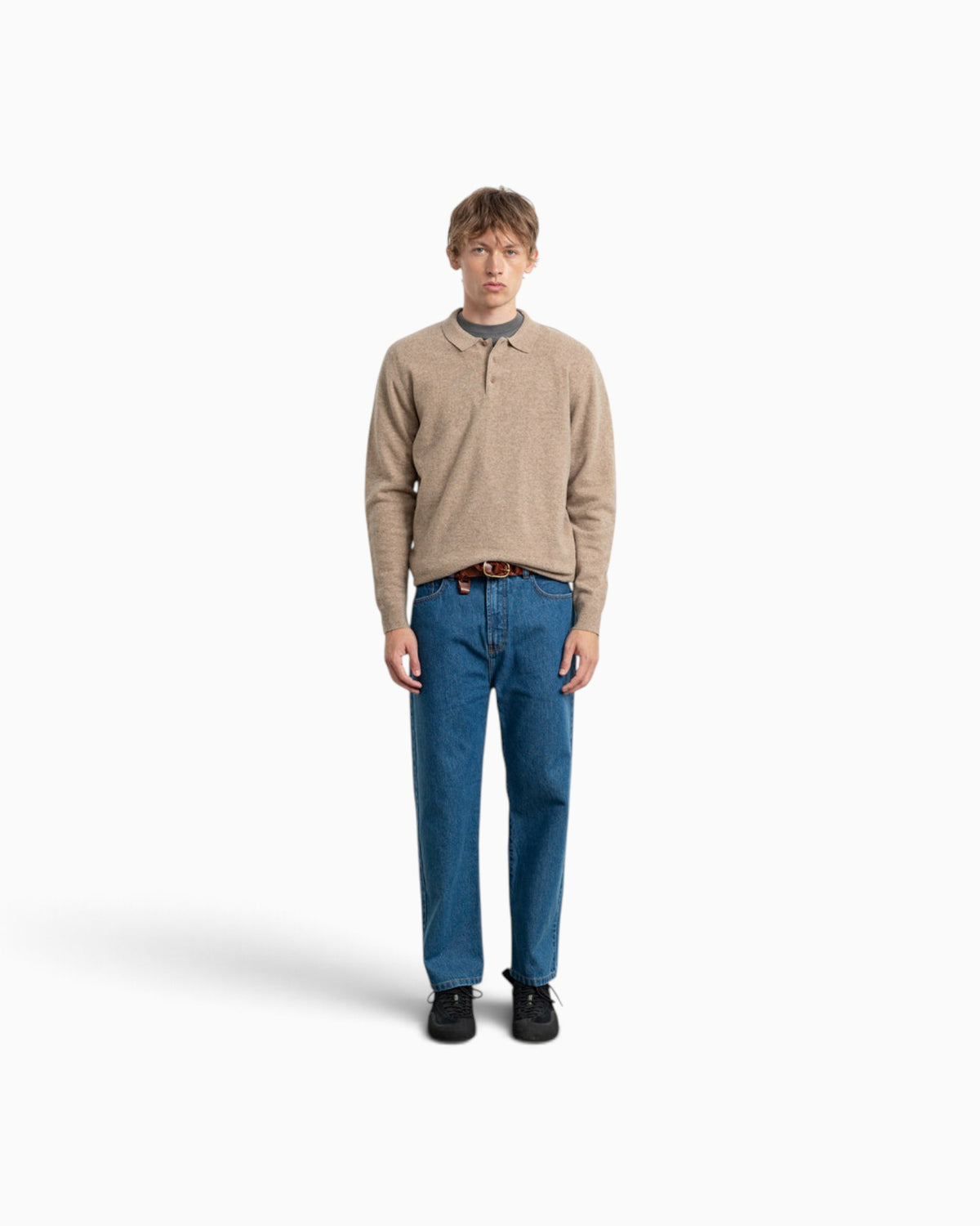 Edmmond Studios - Wool Polo In Plain Tan