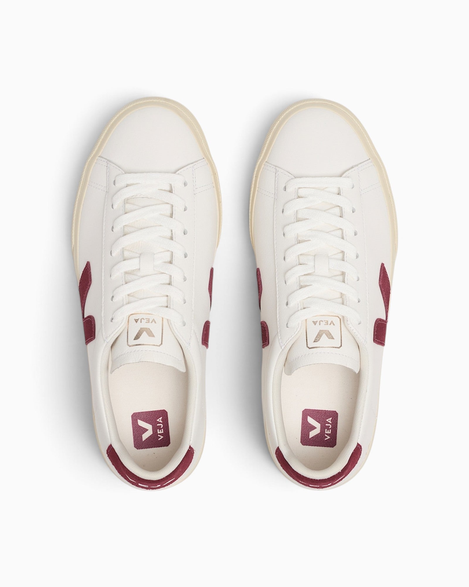 Veja Campo Leather White Grenat